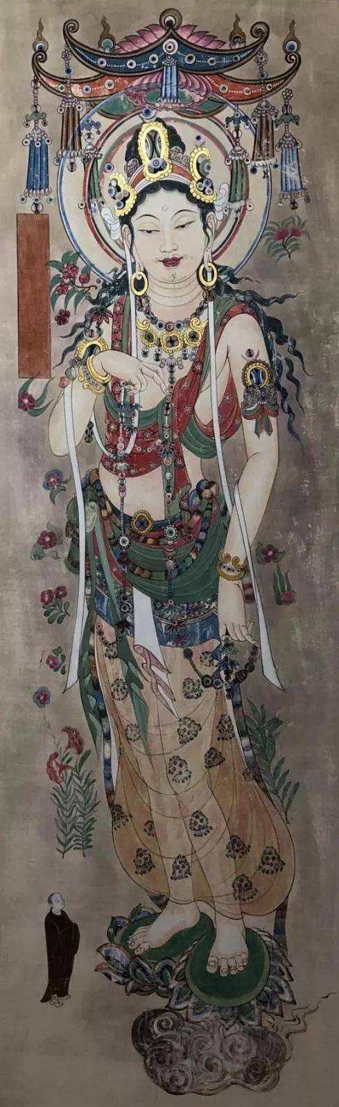 61幅高山笔下的敦煌石窟壁画_尺寸_年份_菩萨