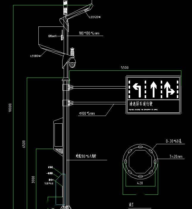 cad路灯怎么画图片