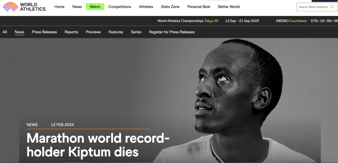 基普图姆去世,年仅24岁,网友哀叹"天妒英才"_马拉松_小时_世界