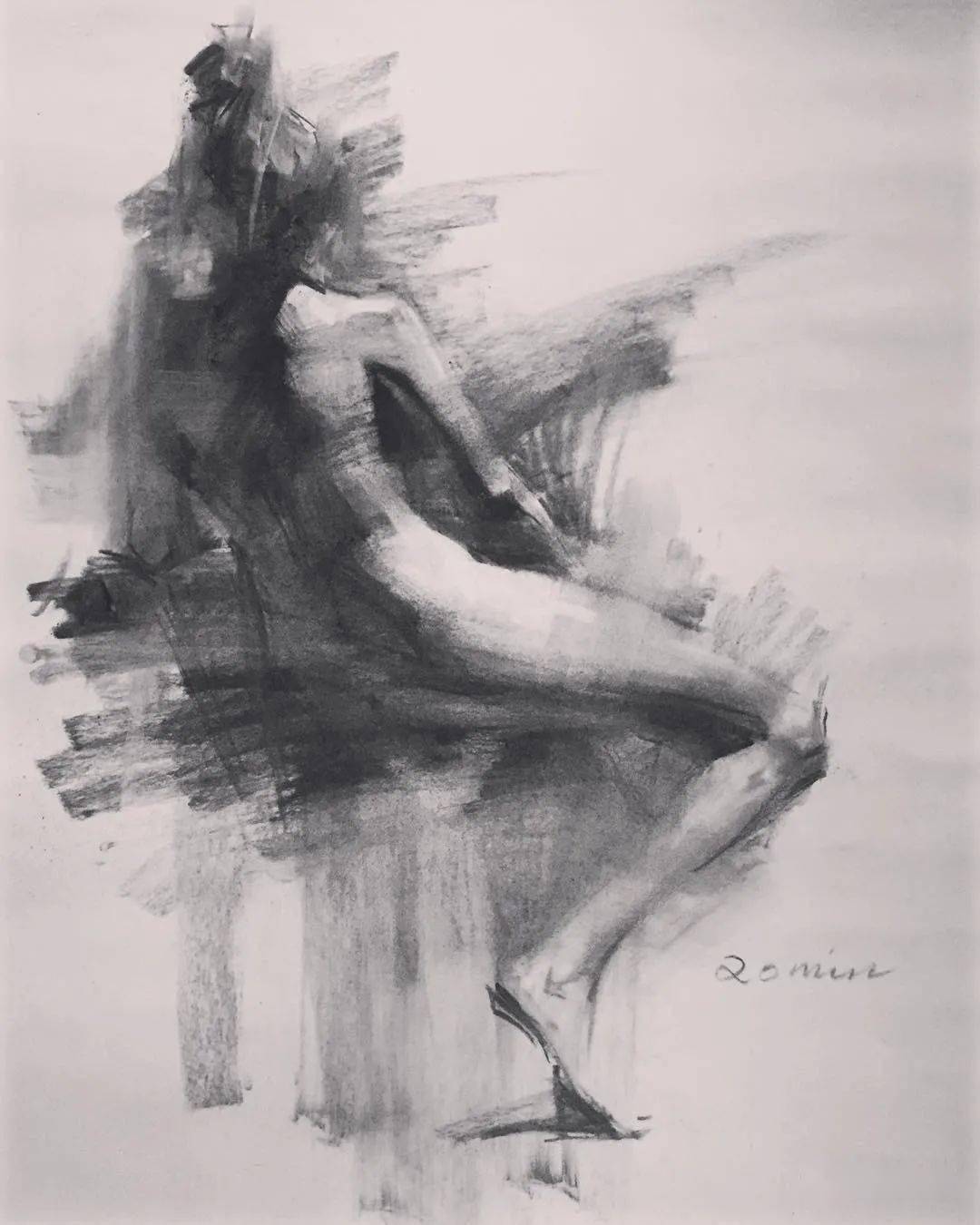 旧金山艺术大学,资深教师的人物速写_yan_素描_国际