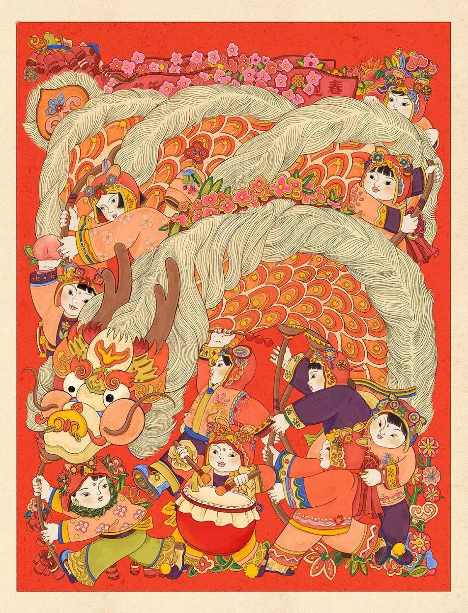 王奕驰《庆年小龙将》聂镝《祥瑞之门》文逸帆《采春》潘奇《香火龙舞