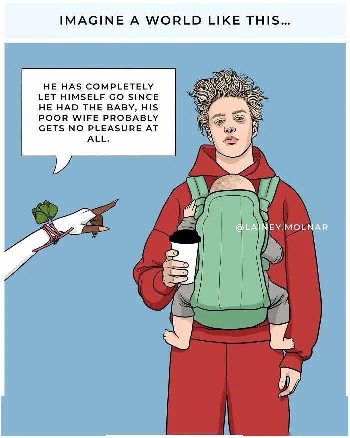 男女角色对调,揭露性别歧视的秘密!_插画_社会_男性