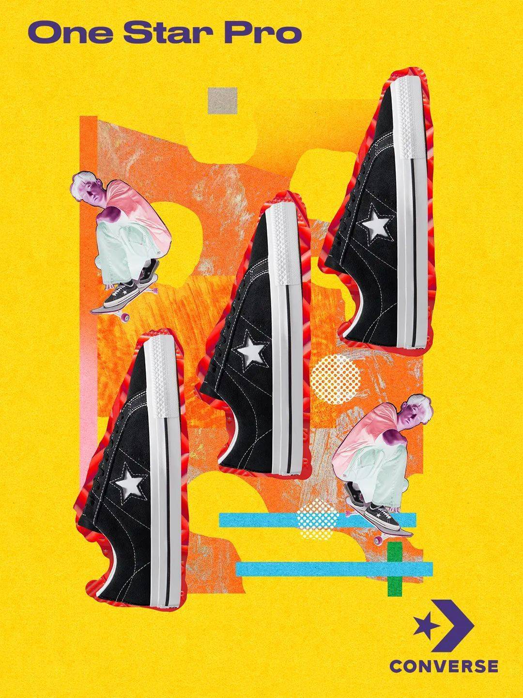 凸显个人风格的converse经典产品极具个性表达的专业滑板鞋one star
