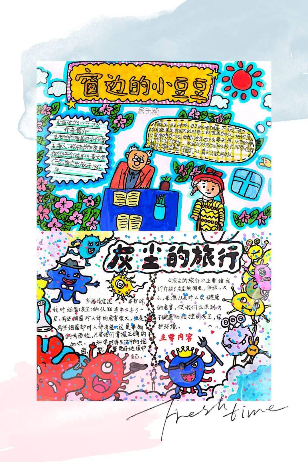 缤纷小报,绘出读书的美好时光;五彩画笔,绘出有书相伴的童年.