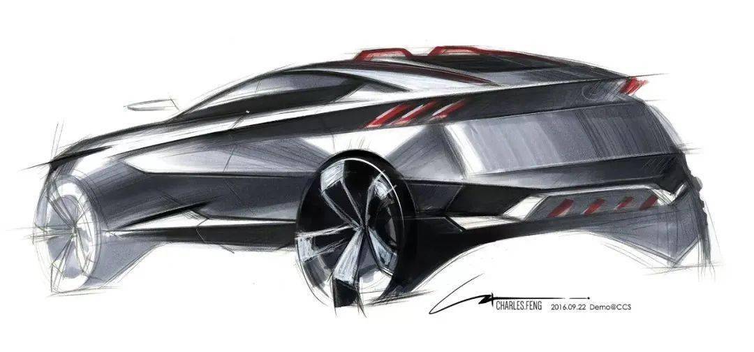 【值得收藏】汽车设计彩铅马克笔手绘图集