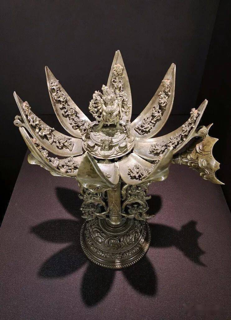 5厘米祖师像 藏中 黄铜错银 红铜莲花手观音祖师像12世纪 93厘米文殊