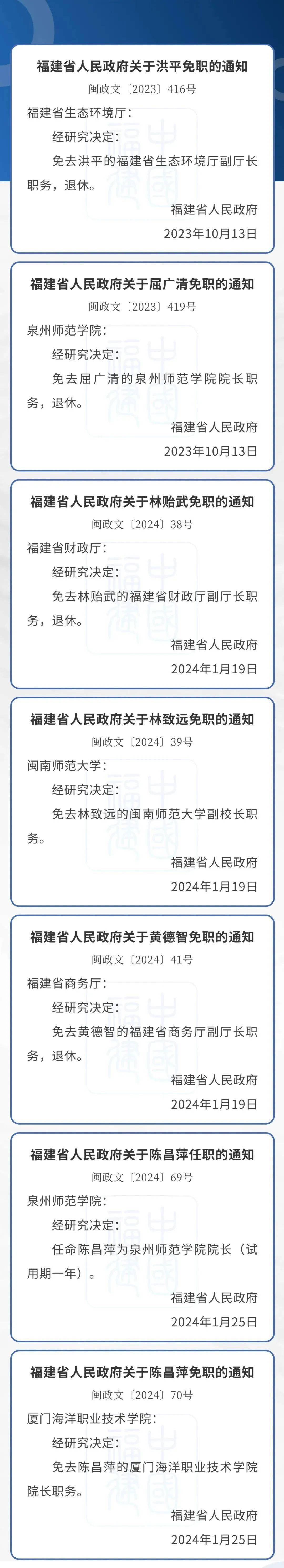 福建发布一批人事任免!涉厅级干部
