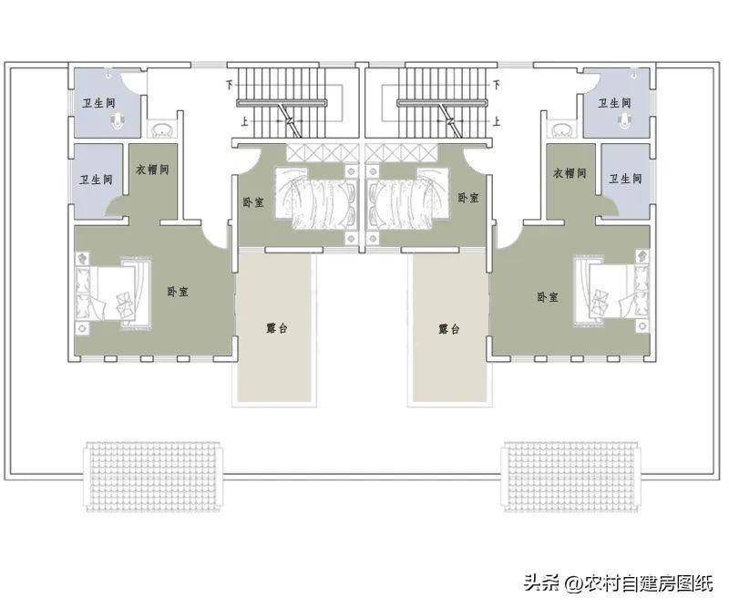 二层新中式双拼别墅,4款设计方案,兄弟和睦传承百年