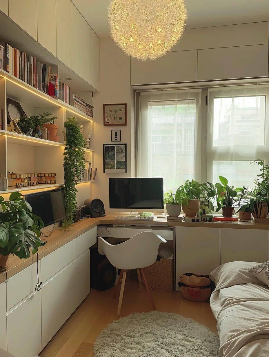 卧室这样设计,瞬间多出一间书房!_工作_书桌_书架