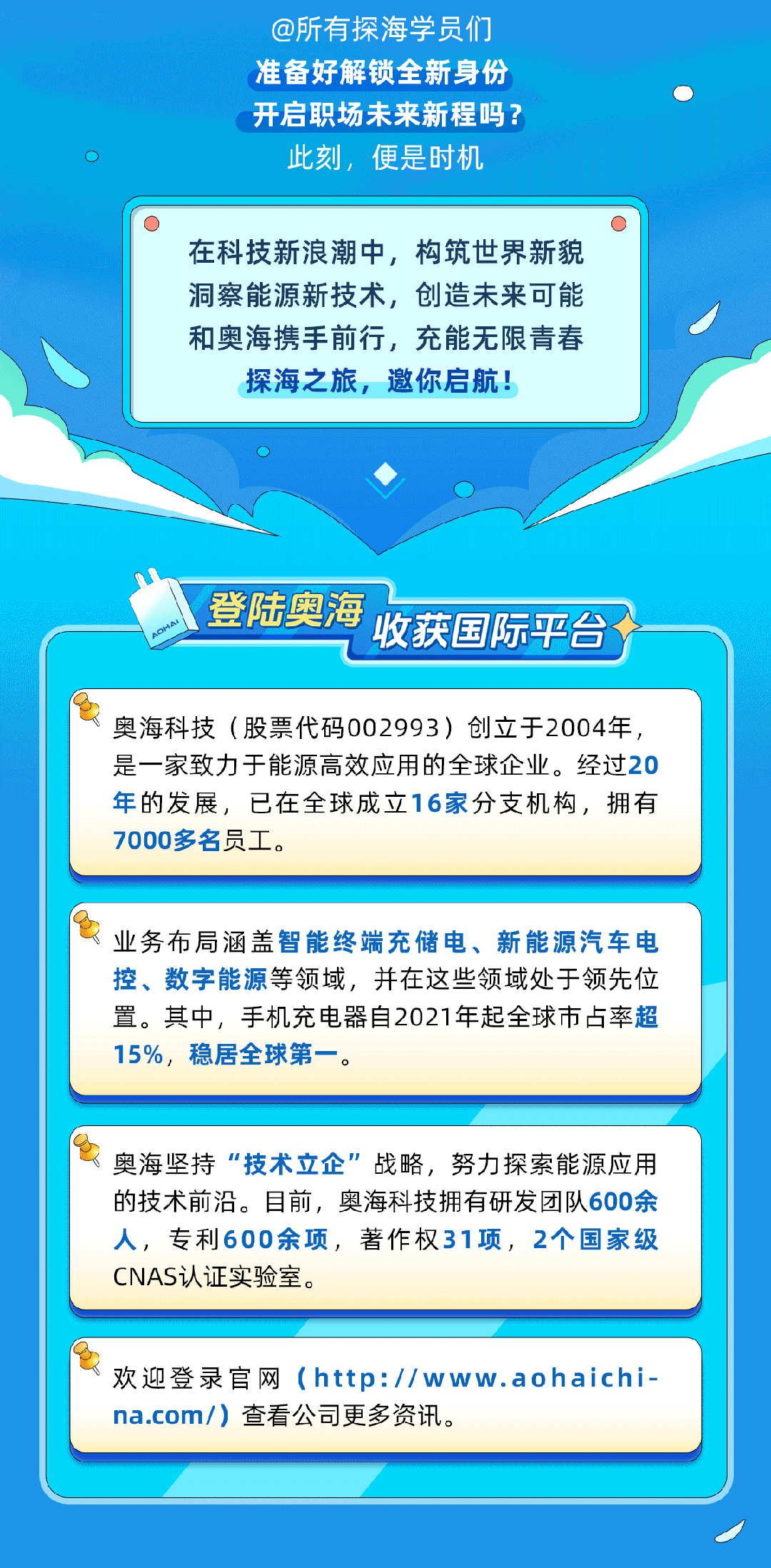 招聘信息 | 奥海科技2024全球春招正式启动_行业_校园_赵燕松
