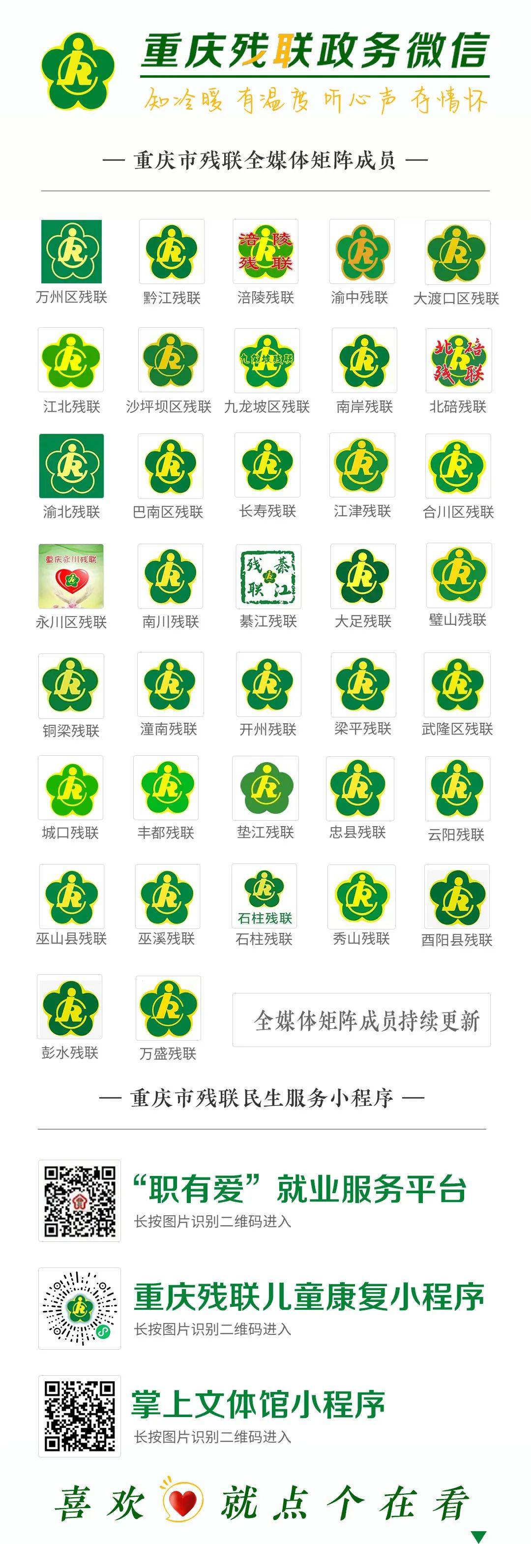 区县残联官微哪家强2月重庆残联系统微信公众号传播指数十佳榜来啦