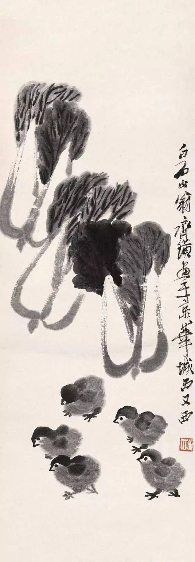 黄胄| 写意小鸡和母鸡的画法_下图_小笔_大笔