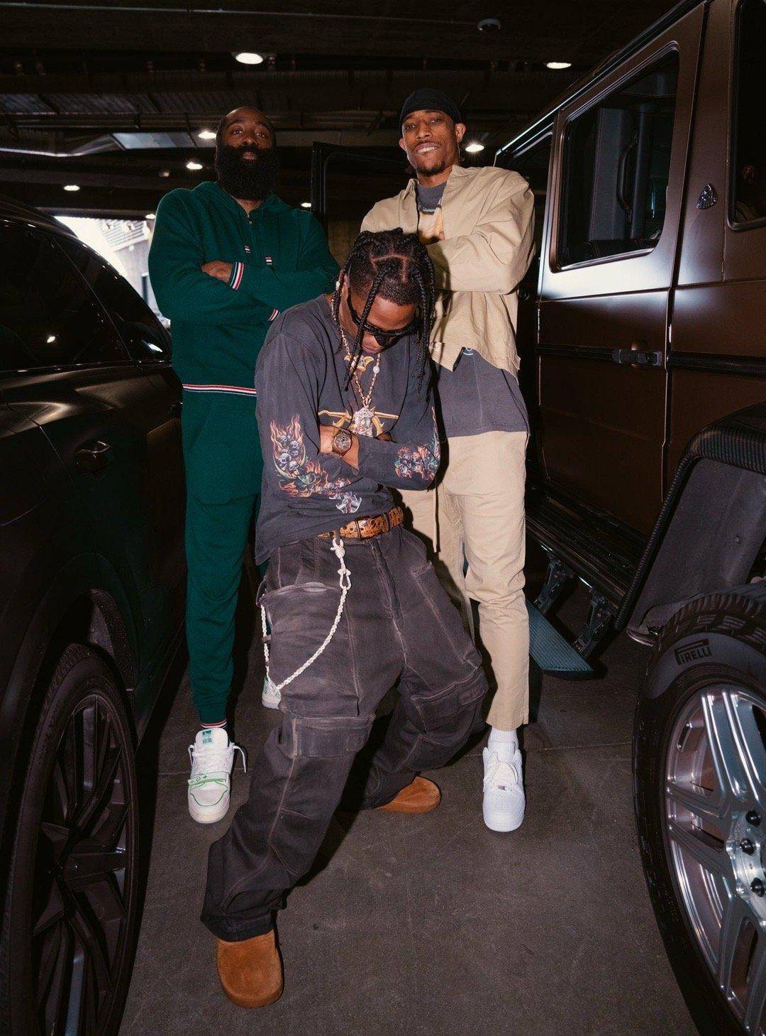 三巨头出现travisscott现身比赛现场