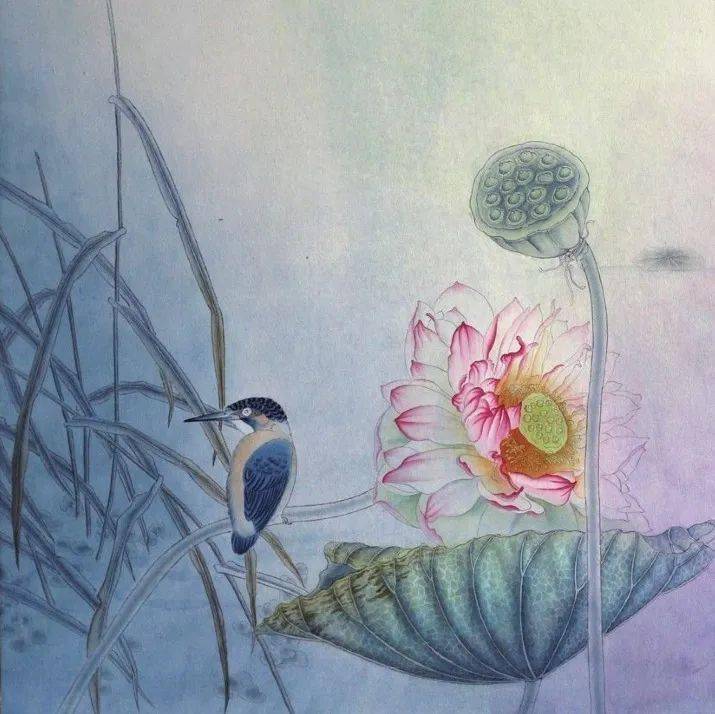 国画教程工笔倩影摇波图文教程