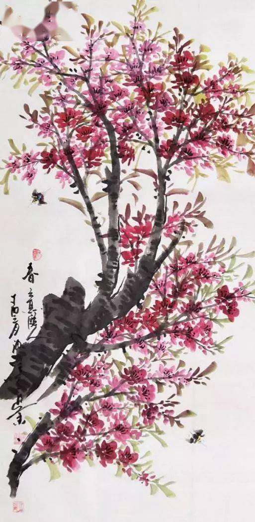 画里桃花春光烂漫