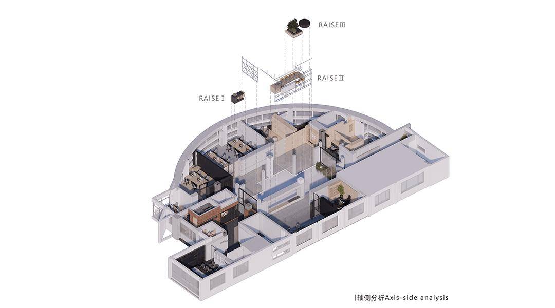对功能空间,结构形式,装饰材料进行统一整合