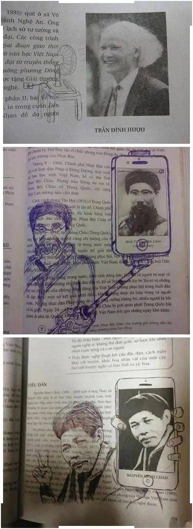 外国课本上的涂鸦,全世界的学生都一样无聊