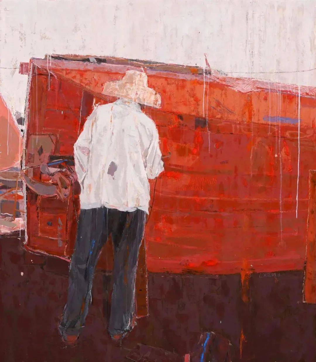 李新赞:我只想传递喧哗的海港景象中那种静的感觉_cm_油画_布面