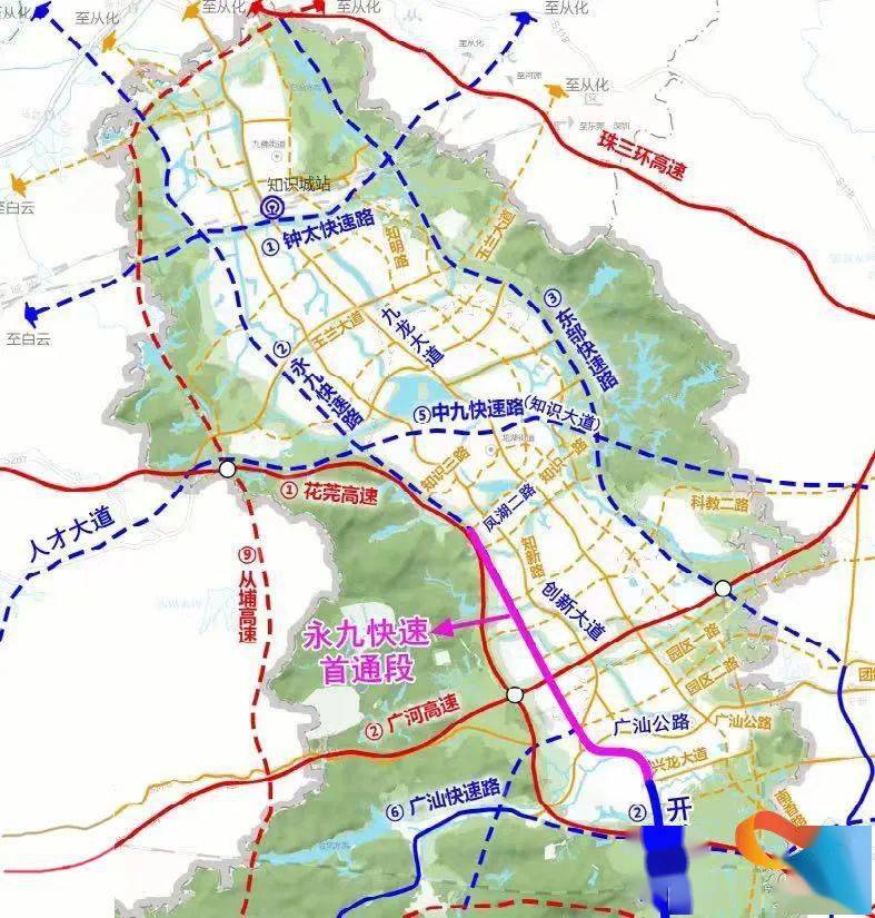此次项目通车进一步织密了知识城与广汕公路,兴龙大道的内外交通路网