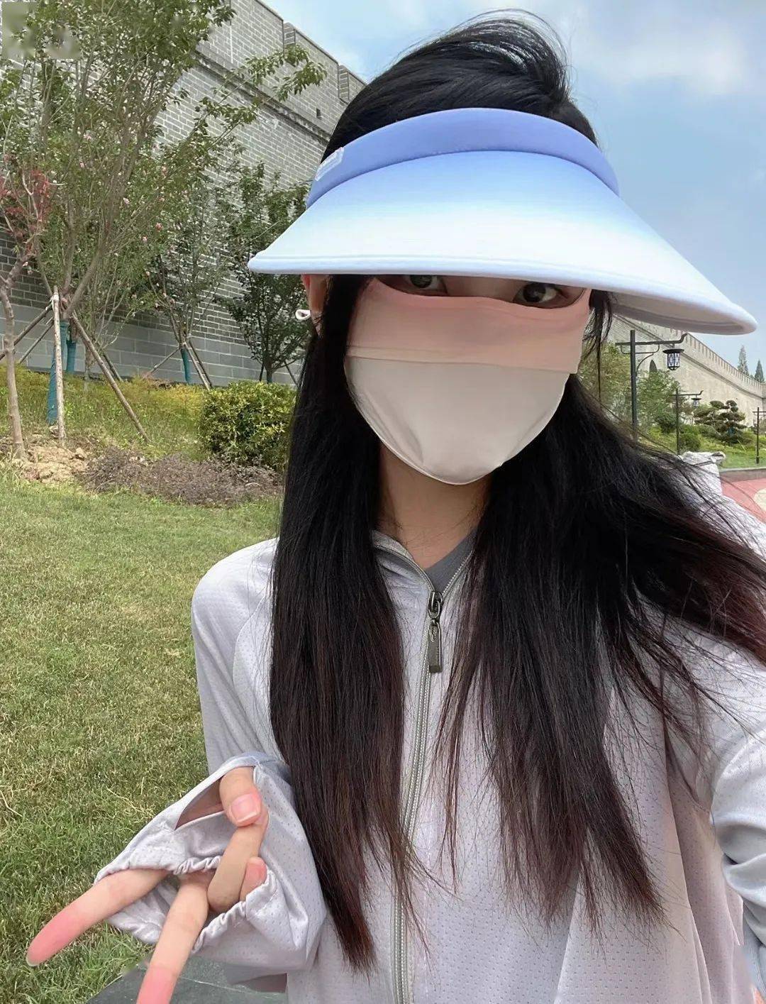 凹造型神器全网推爆的渐变帽口罩自带妆效氛围感夏季出行必备