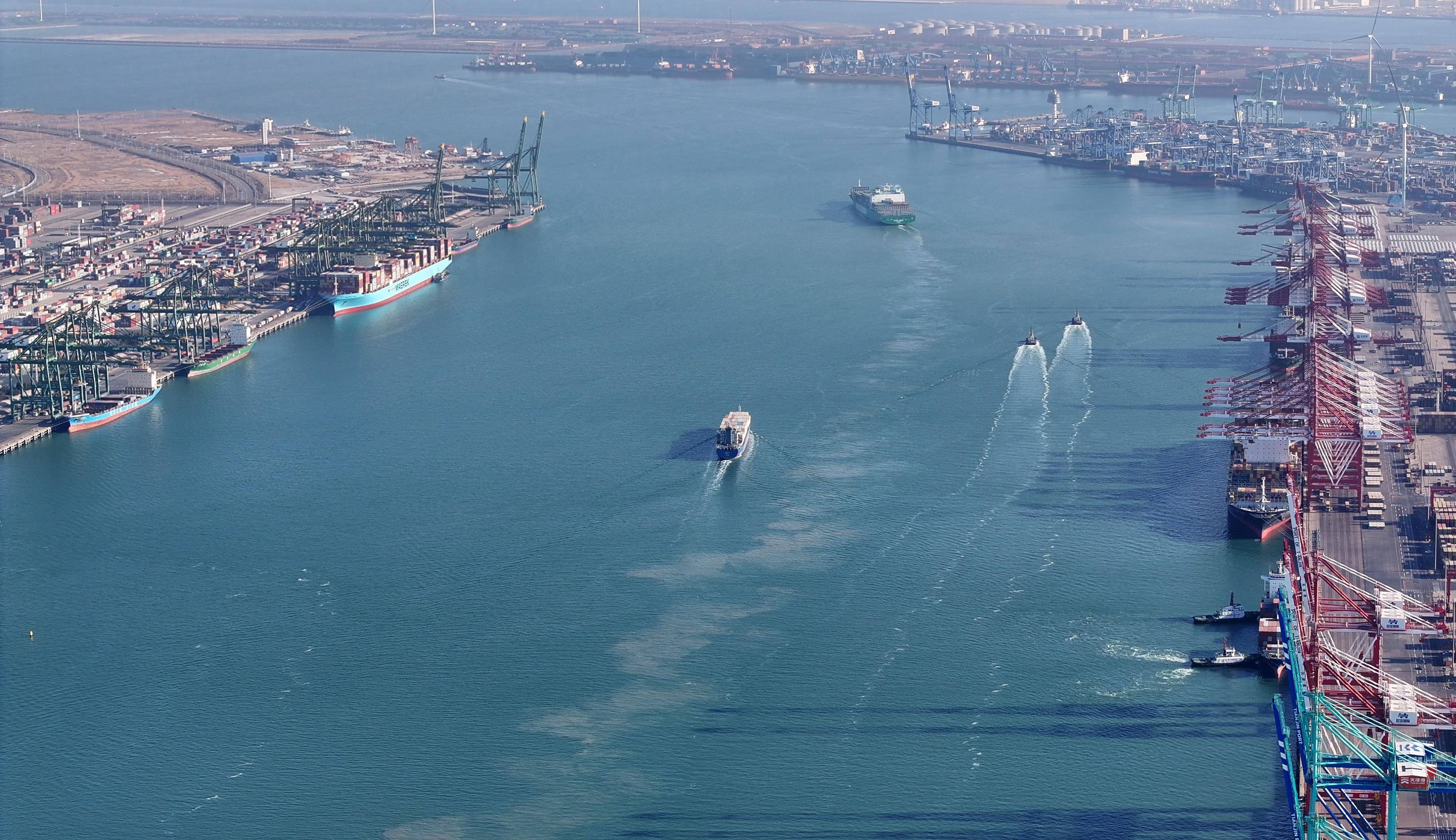 镜观中国·新华社国内新闻照片一周精选丨天津港20万吨级北航道开通