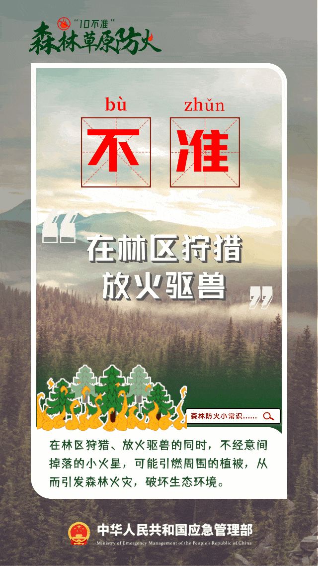 森林防火重在预防森林防火十不准要牢记