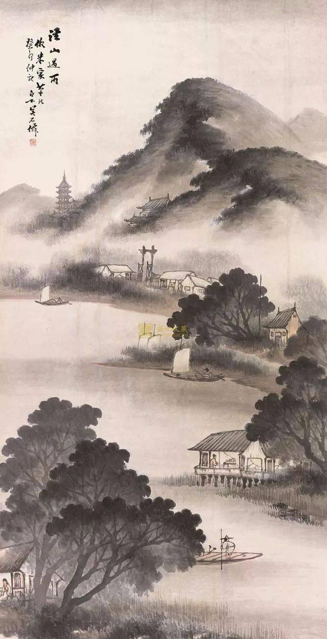 晚年以泼墨道人风流沪上.后赴日归来,画风一变,致力于新
