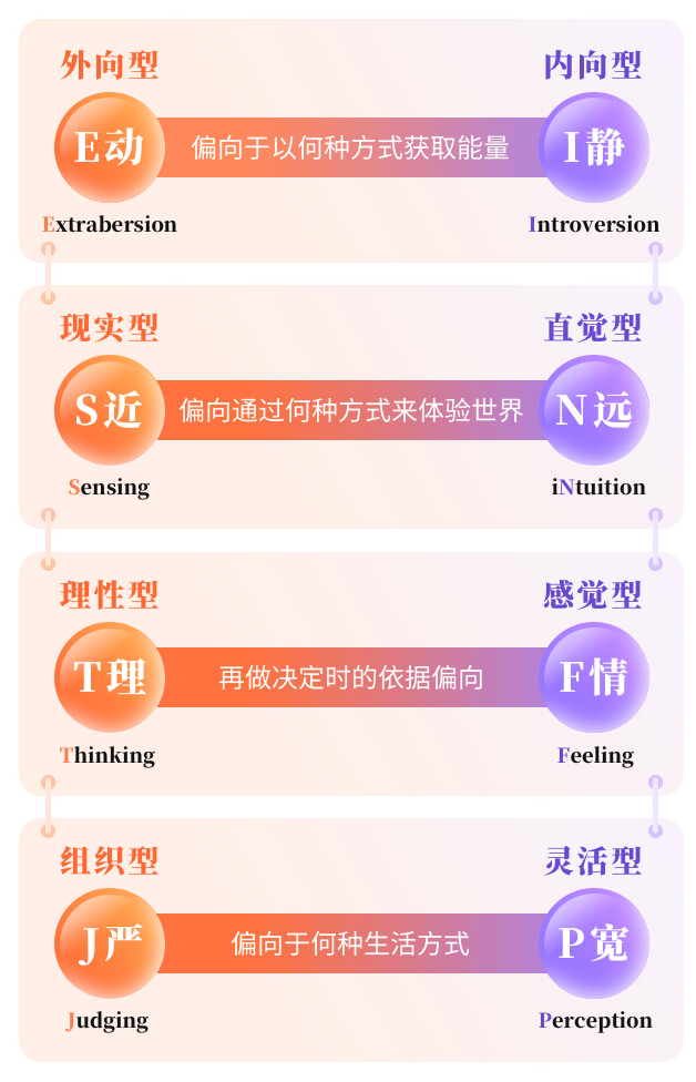 mbti的四个维度图片