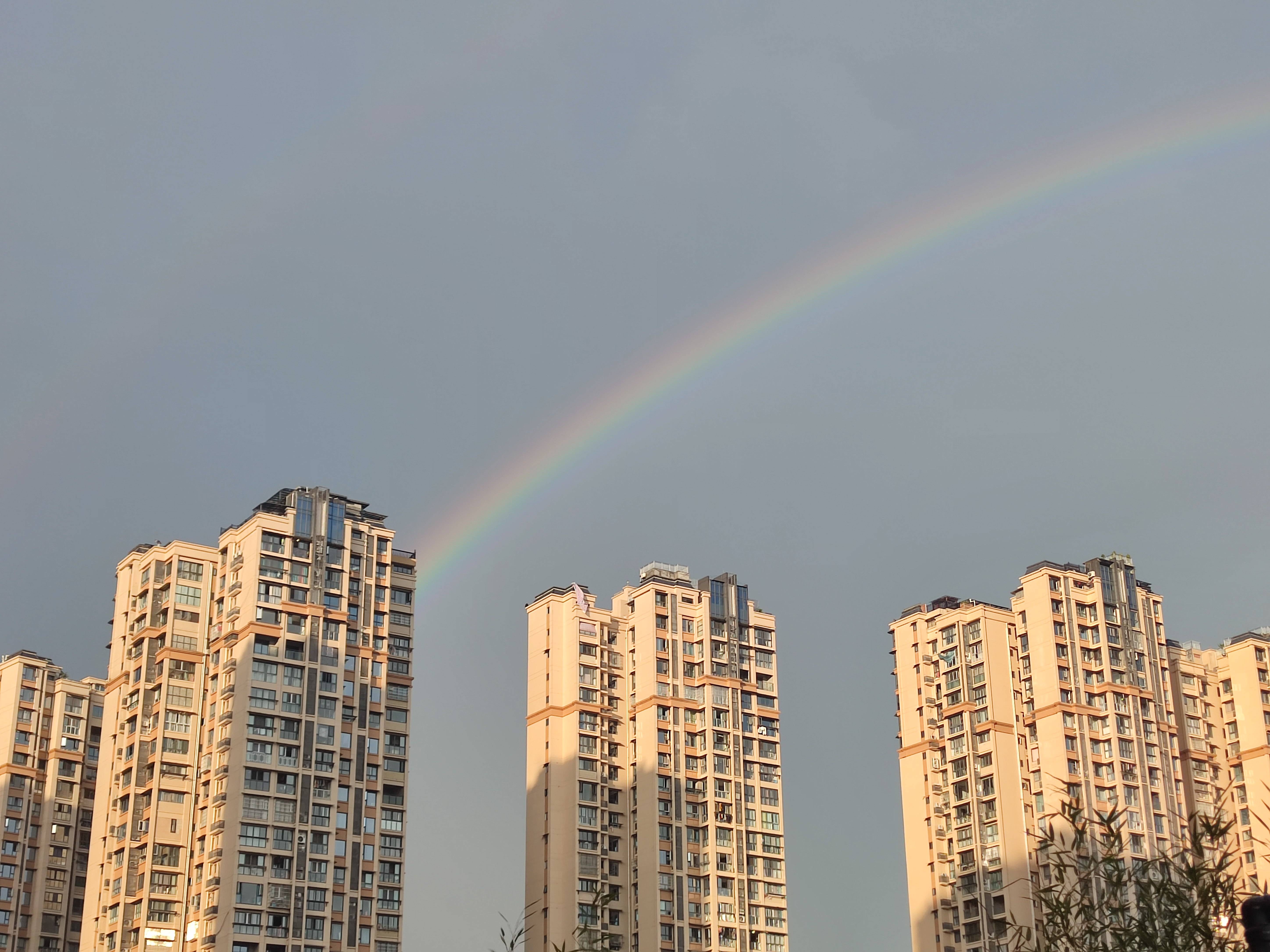 太美了!大雨过后,四川自贡惊现巨大彩虹