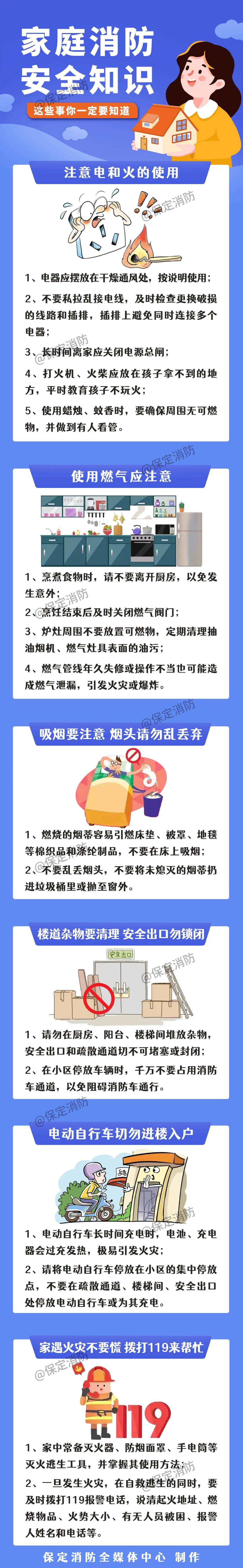 消防小课堂消防安全放心上居家防火不能忘