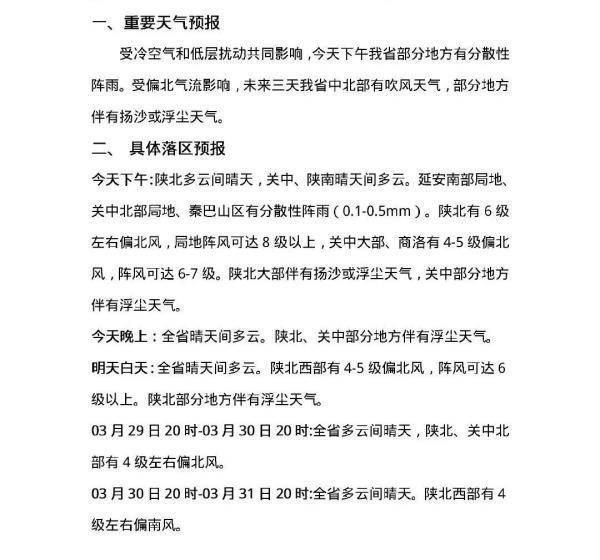 气象重要天气预报继续发布大风蓝色预警信号陕西省气象台9时54分和沙