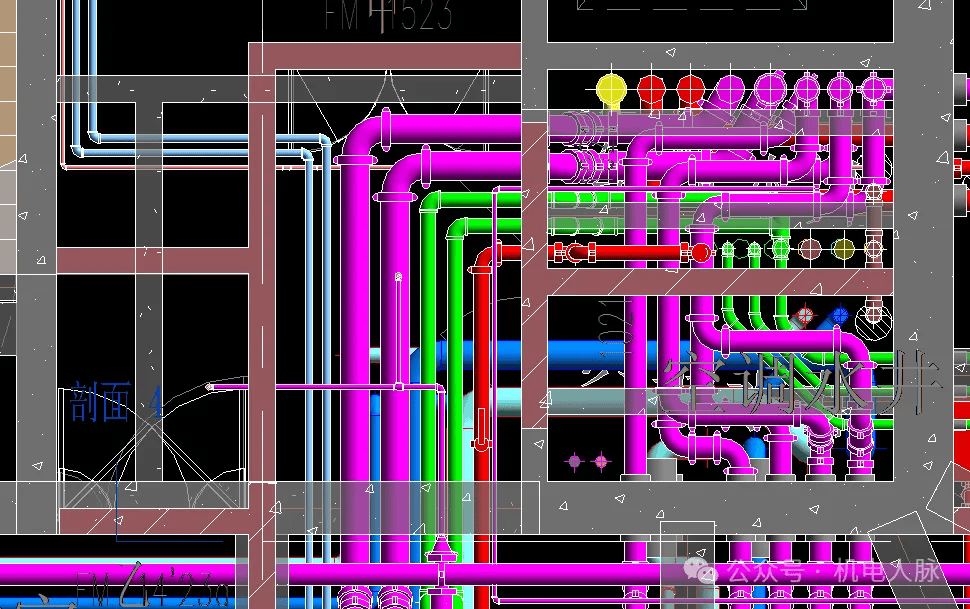 的综合深化机电模型的基础上,利用magicad软件在墙体上自动预留孔洞