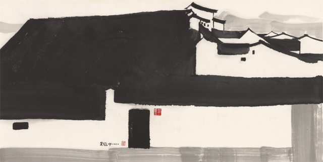 展览最后吴冠中留下了这幅最后的春天