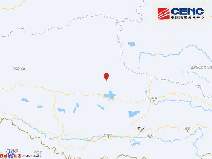 西藏那曲市双湖县发生40级地震震源深度10千米