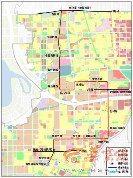 最新!西安高新区有轨电车试验线站名公布啦_西安市_发展大道_车站