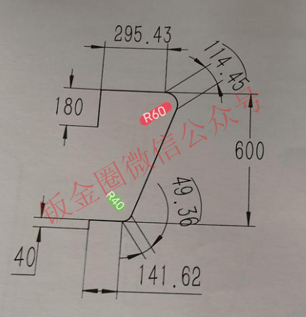 求助 折弯机折这个圆弧角度没交代啊 r60 我不知道多少度?