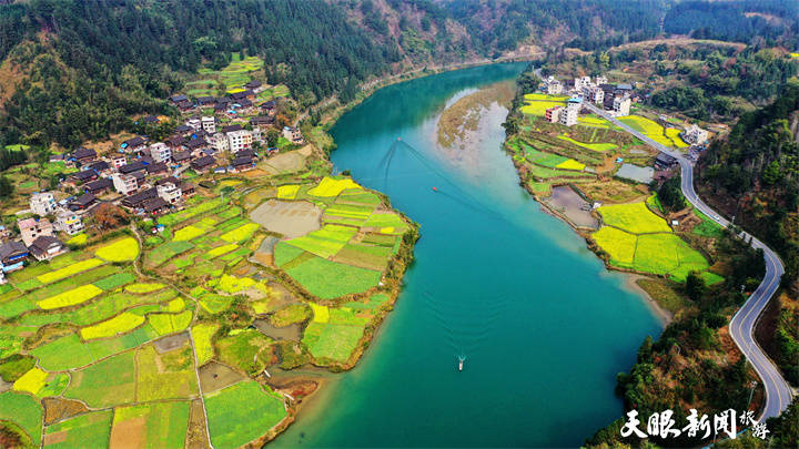 春意盎然江边寨.