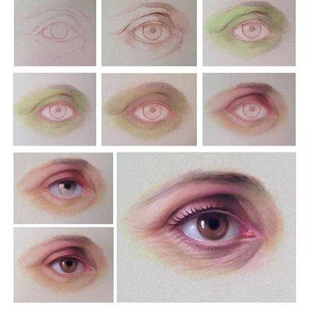 拉长线,把脸分为三等分,比例画准之后,再从框架里找出眼睛,鼻子,耳朵