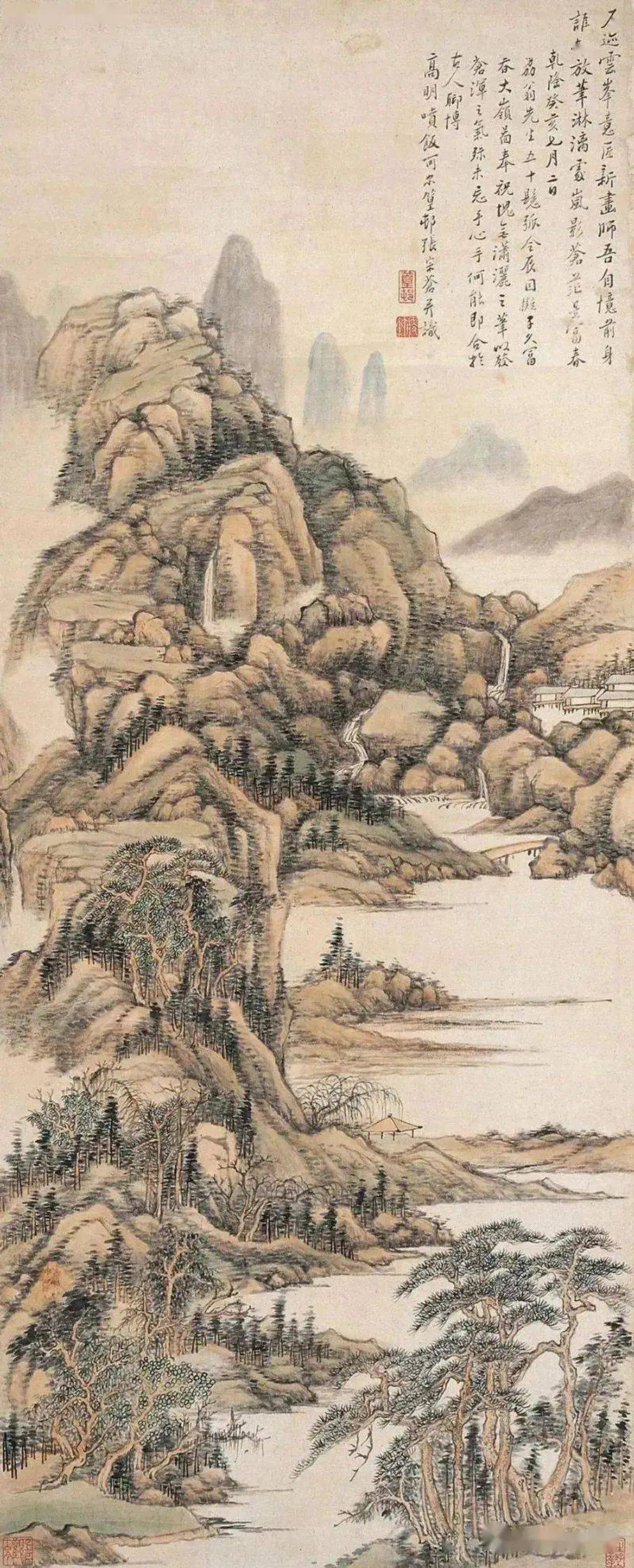 清代宫廷画家张宗苍山水画笔笔蕴含春的气息