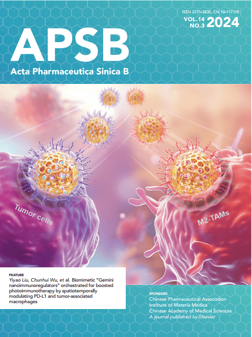 apsb封面文章仿生双子星时空靶向调节免疫环路增强抗肿瘤光学免疫治疗