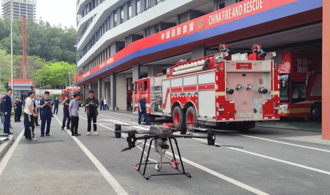 深圳市组织超高层建筑灭火无人机实战应用测试