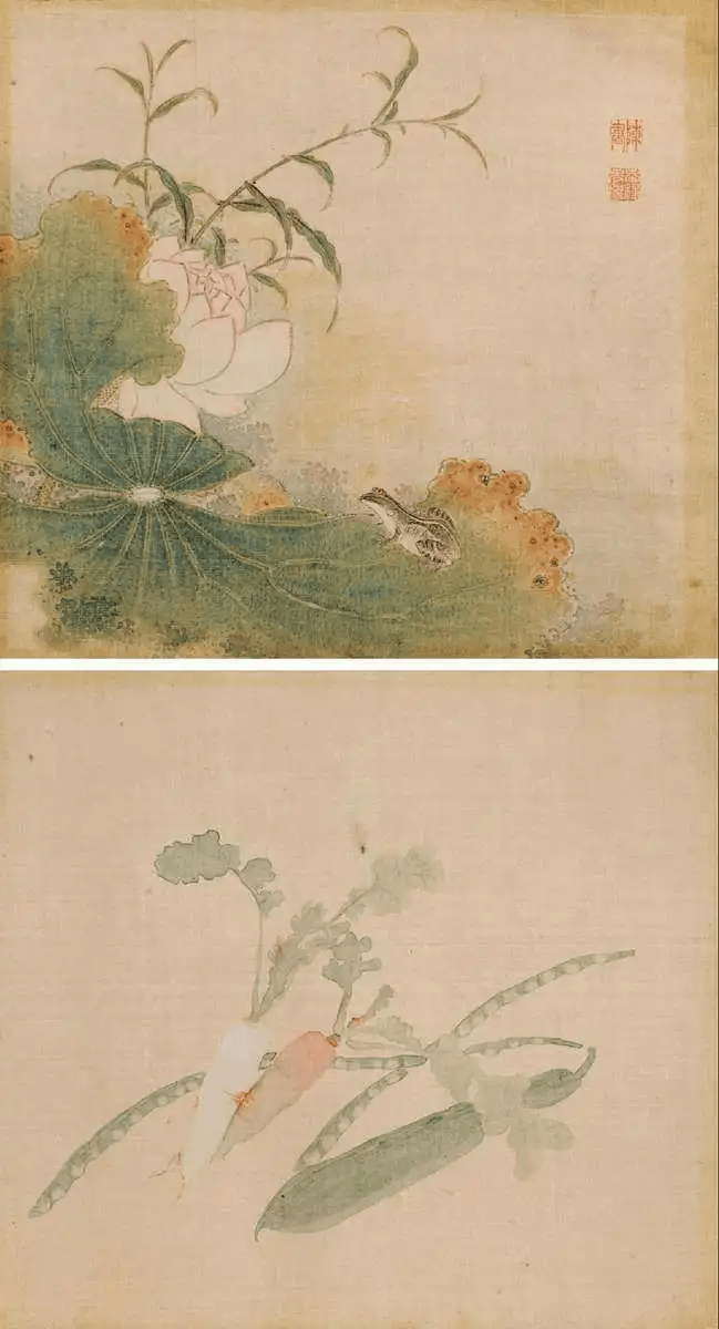 清陈书画荷花笔遒秀韵逸雅丽墨淡风轻神朴古