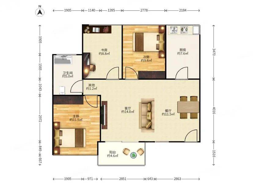 领航城朝西南次新3房】宝安·3房 | 领秀花园 89㎡_配套_房源_户型