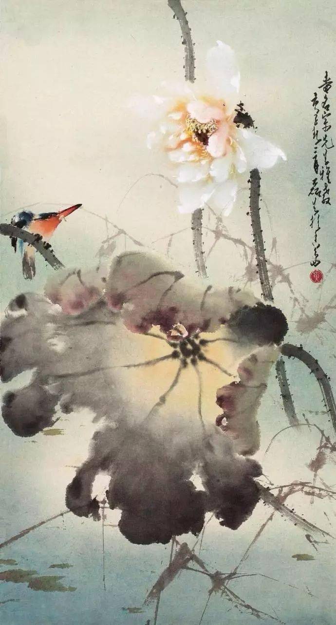最美国画荷花:清风徐来香满塘