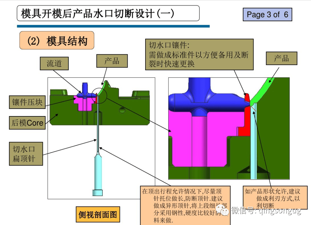 模具开模后产品水口切断设计,看一下增长见识