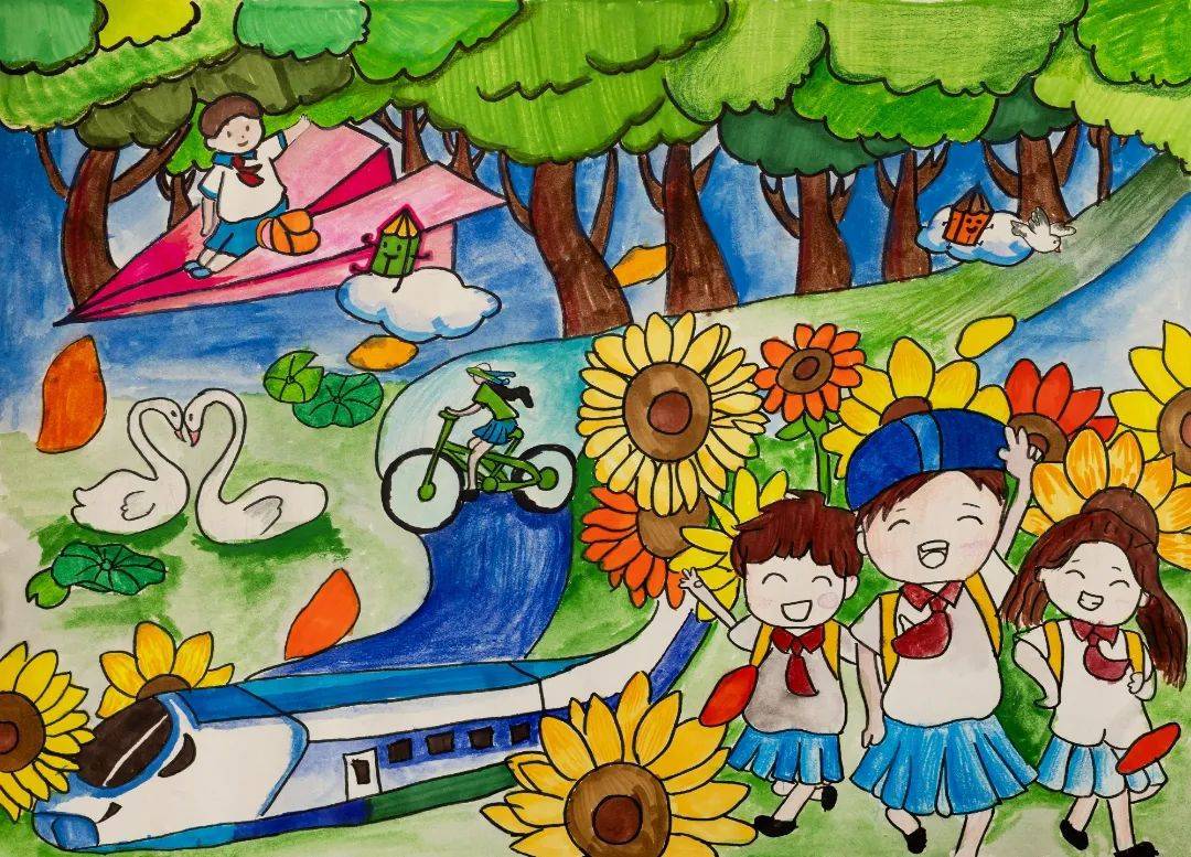 这里有一大波幸福感满满的儿童画,还有"ai遇见古诗词"