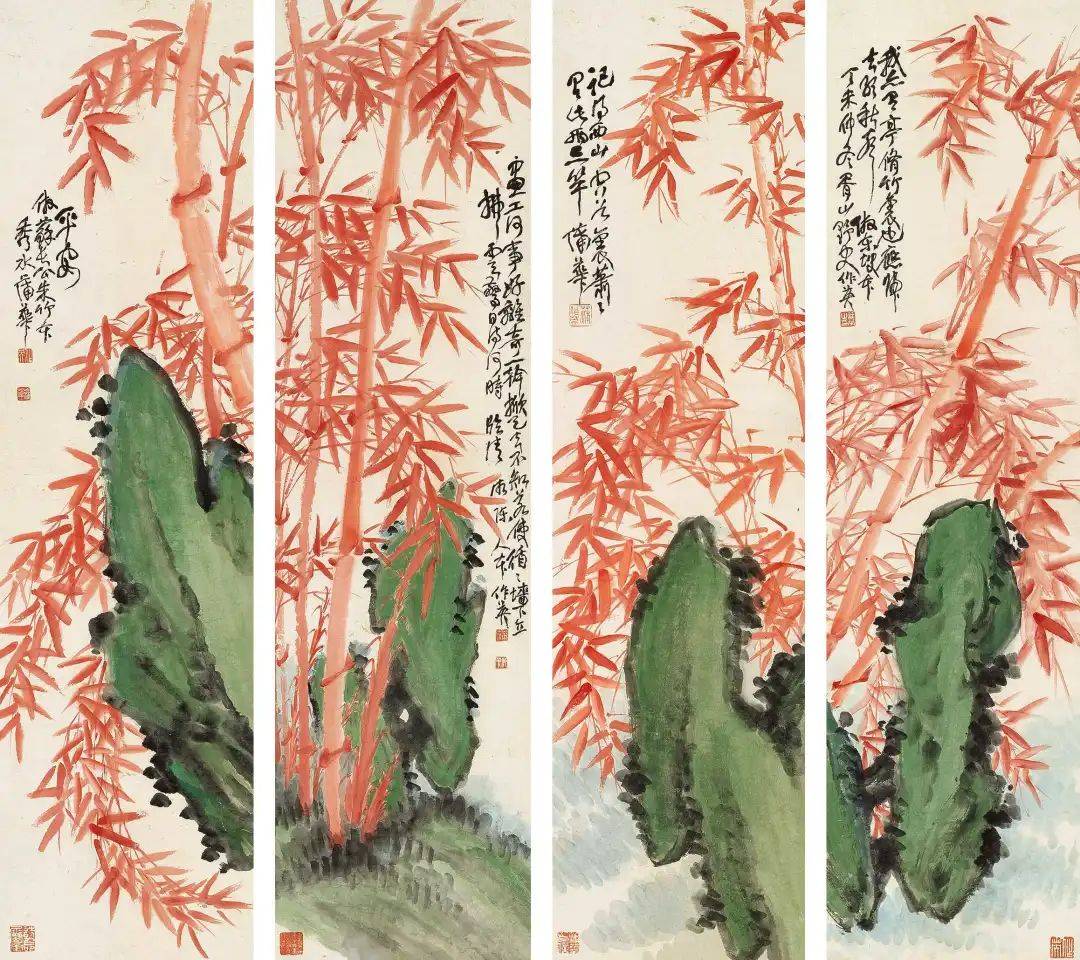 蒲华画竹，画的是风骨！_蒲竹_朱竹_墨竹