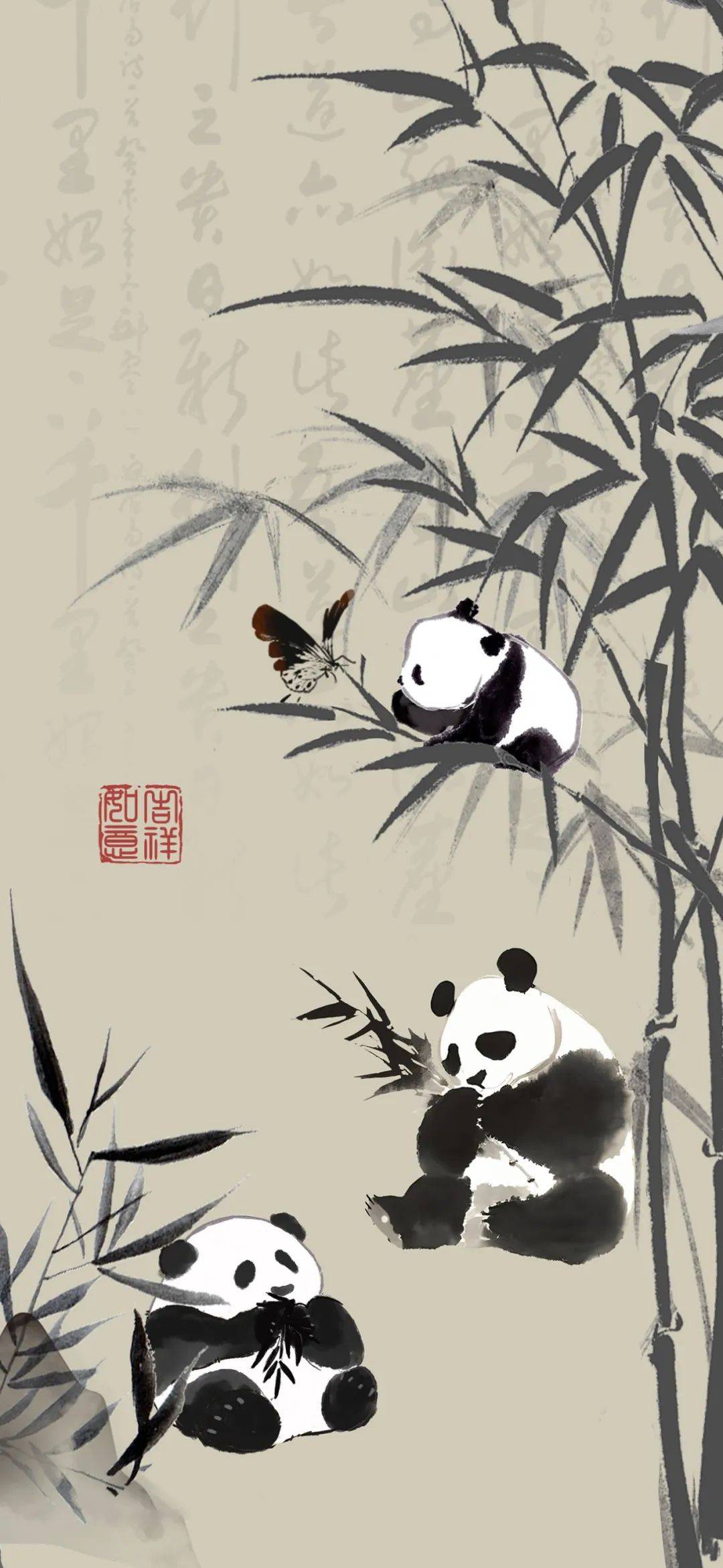 壁纸合集 | 可爱卡通熊猫壁纸,萌力十足