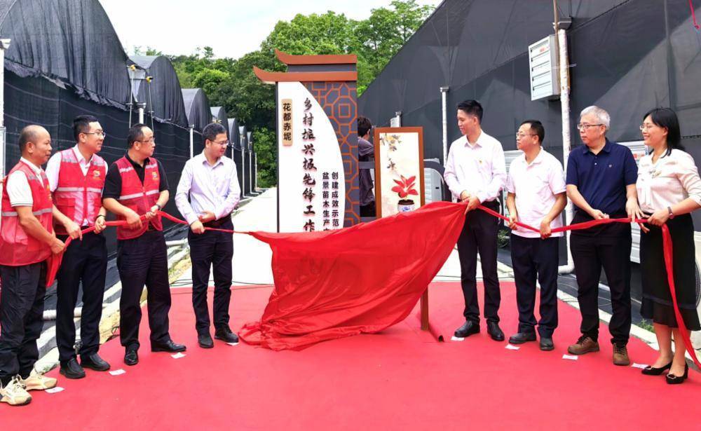 花都赤坭镇"乡村振兴极先锋"工作室瑞岭盆景苗木生产中心揭牌