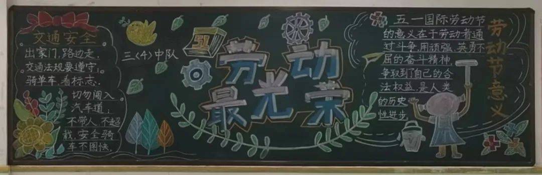 多彩五月 劳动相伴 | 实验小学开展第三期黑板报评比活动